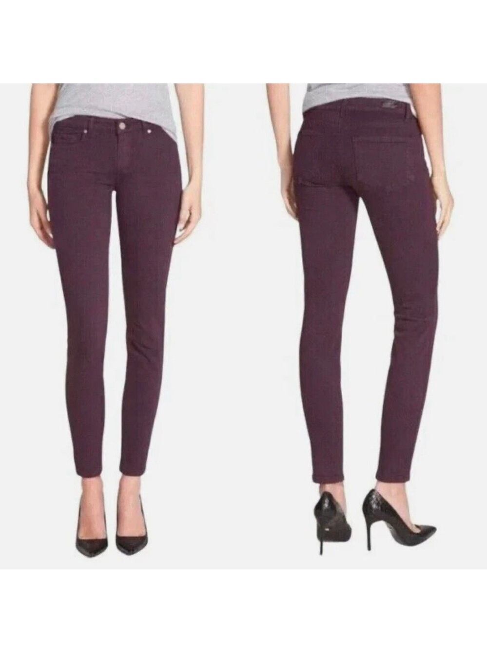 Paige Verdugo ultra skinny Woodberry wax coated shiny denim jeans Sz 25